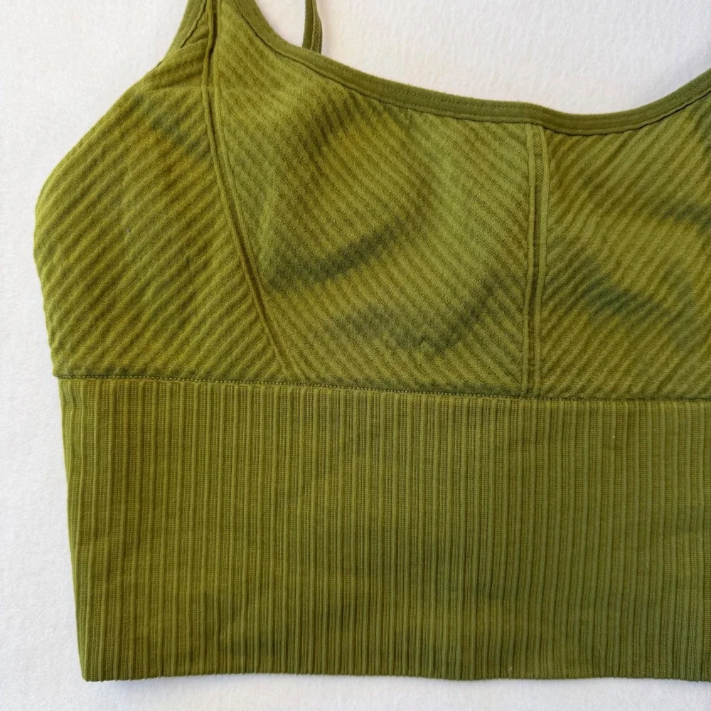 VS PINK Active Seamless Sports Bra‎ Lightly Lined Longline Green Small